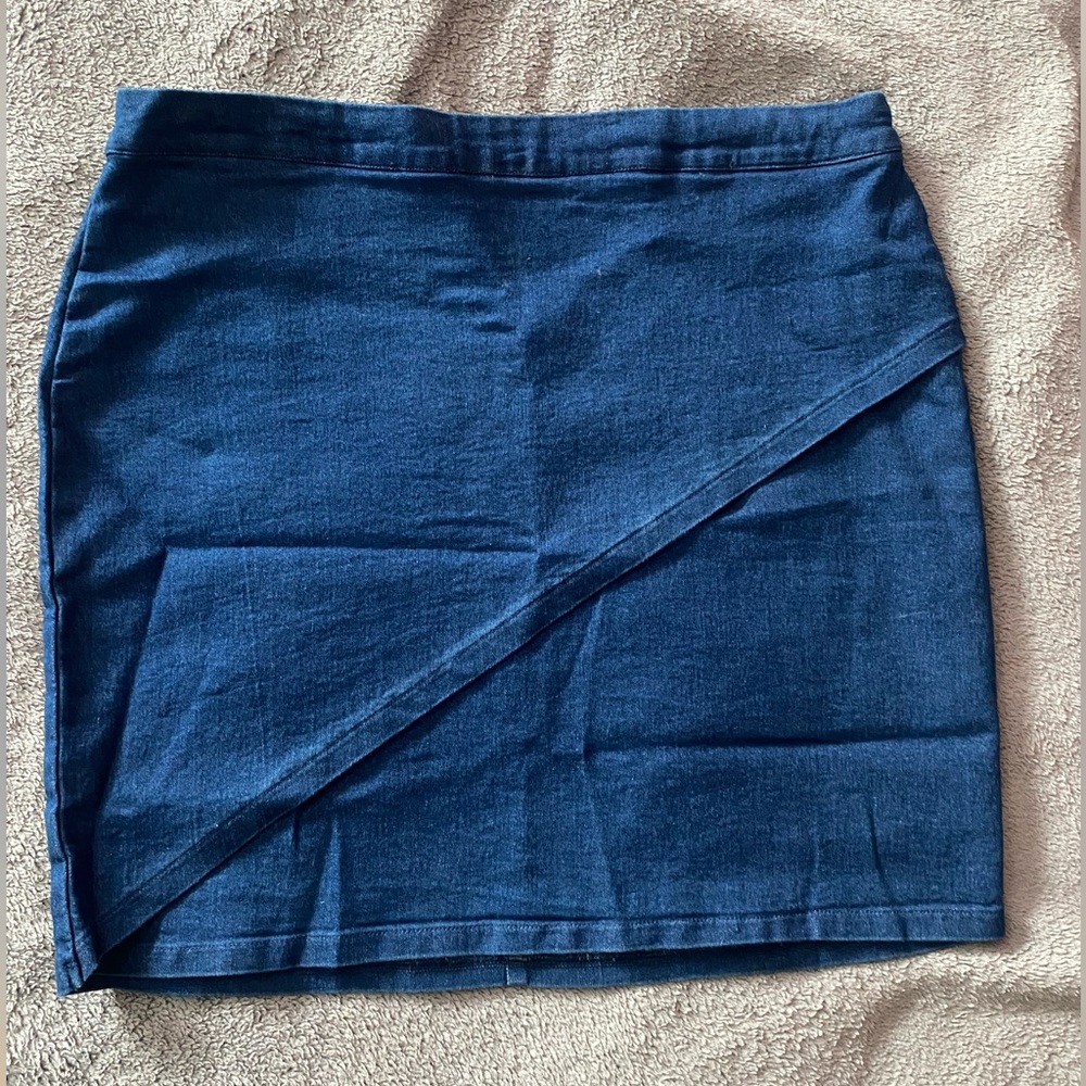 Stretch Blue Denim Mini Skirt